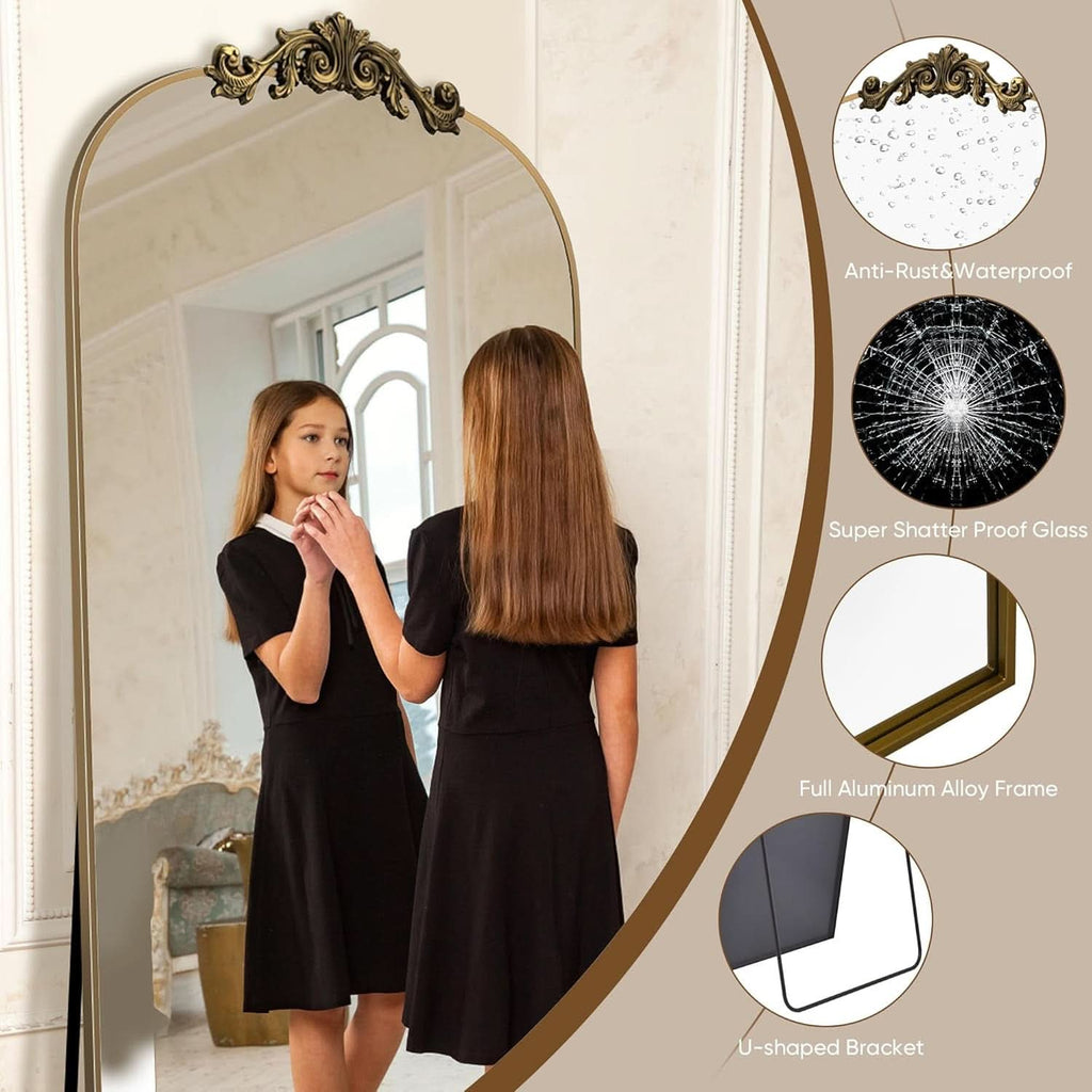 Bronze Arched Full-Length Mirror