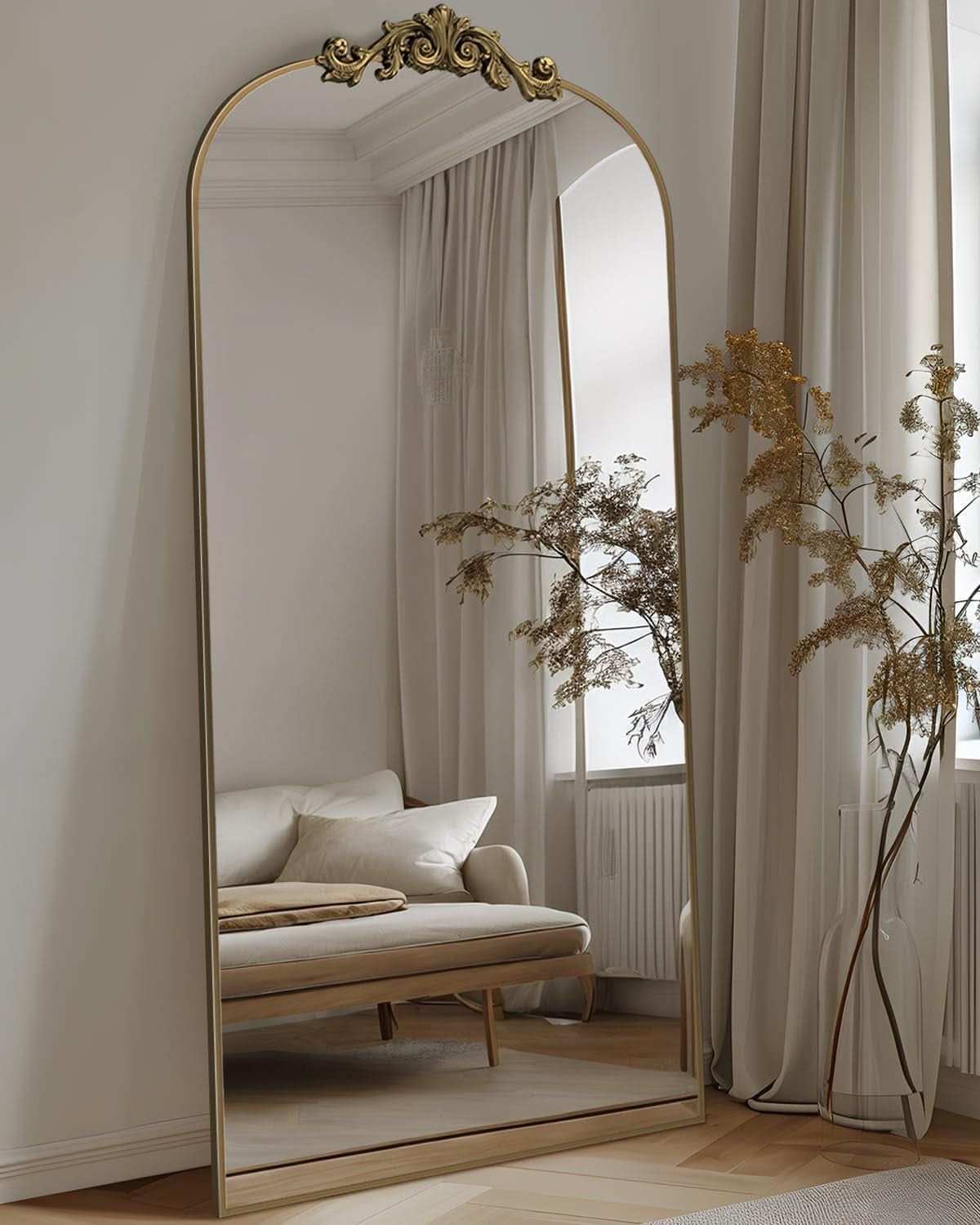 Bronze Arched Full-Length Mirror